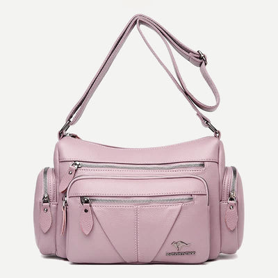 Casual Crossbody Purse for Women Multi-Pocket PU Leather Shoulder Handbag