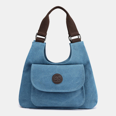 Multi-Pocket Hobo Handbag Casual Canvas Tote Purse Shoulder Bag