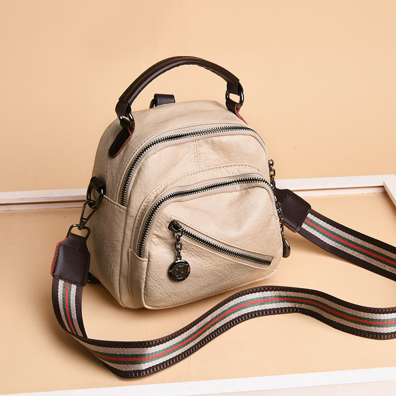 Multi-function Soft Faux Leather Shoulder Bag Convertible Backpack Purse