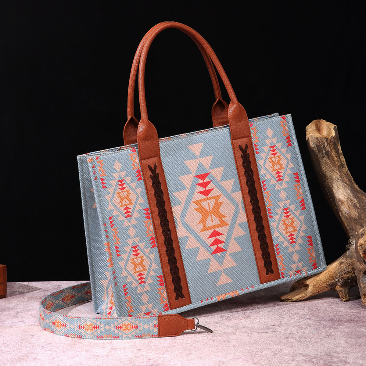 Vintage Linen Cotton Handbag For Women Bohemian Crossbody Tote