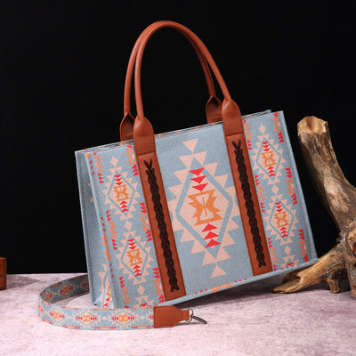 Vintage Linen Cotton Handbag For Women Bohemian Crossbody Tote