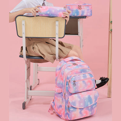 Backpack for Teen Girls 3Pcs School Bag Set with Lunch bag Pencil Bags