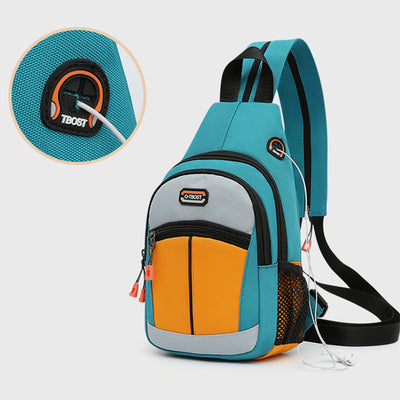 Mini Shoulder Backpack Colorblock Crossbody Sling Bag Daypack for Women Men