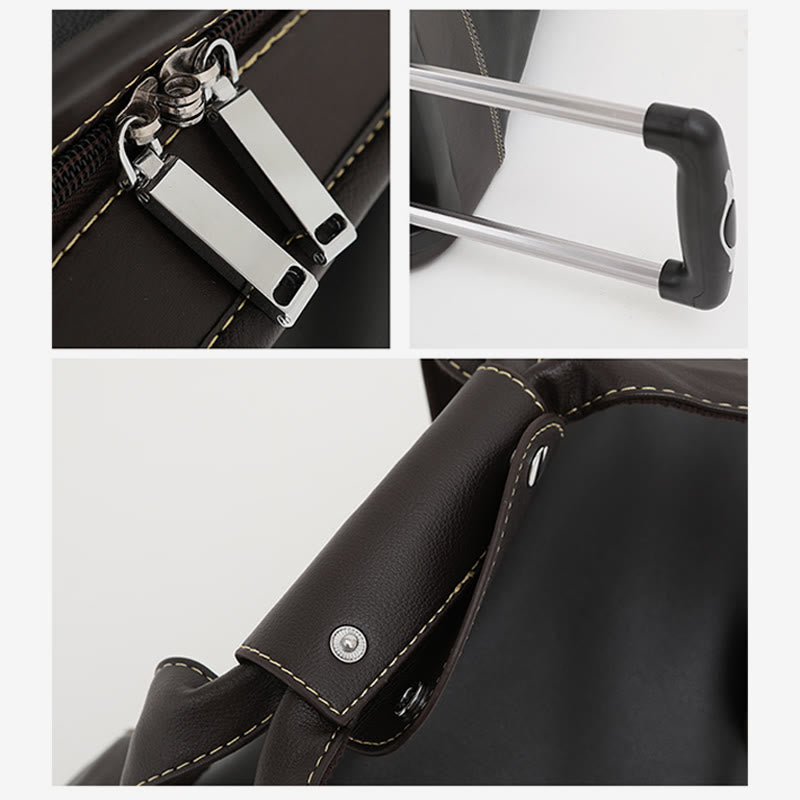Women Men Portable Travel Bag Large Leather Duffle Bag