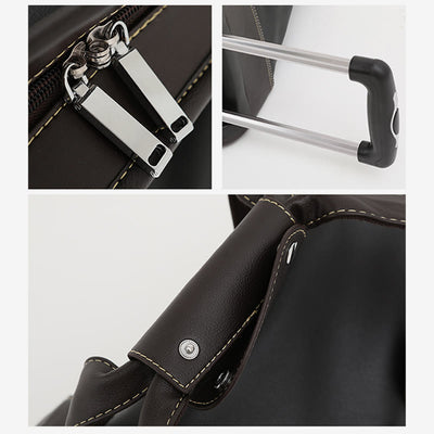 Women Men Portable Travel Bag Large Leather Duffle Bag