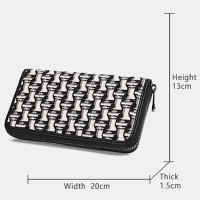 Leather Wallet for Men Zip Around Pattern Print Luxury Wallet Clutch