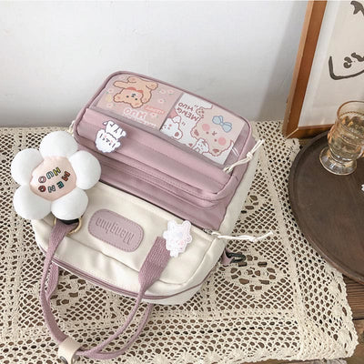 Backpack for Women Cute Cartoon Printing Mixcolor Student Travel Daypack