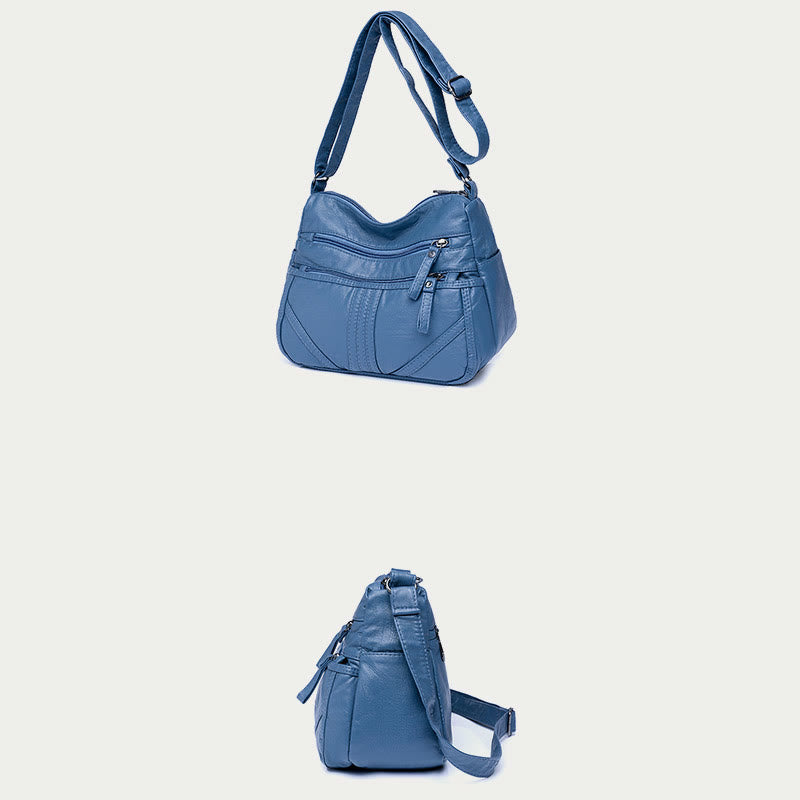 Vintage Large Capacity Shoulder Bag For Women Soft Leather Purse