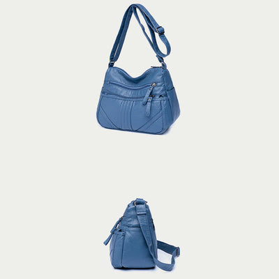 Vintage Large Capacity Shoulder Bag For Women Soft Leather Purse