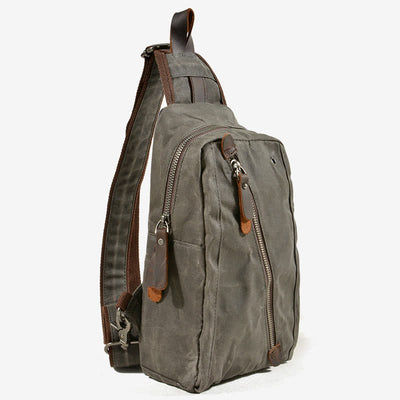 Canvas Sling Bag Shoulder Chest Pack Travel Hiking Crossbody Daypack