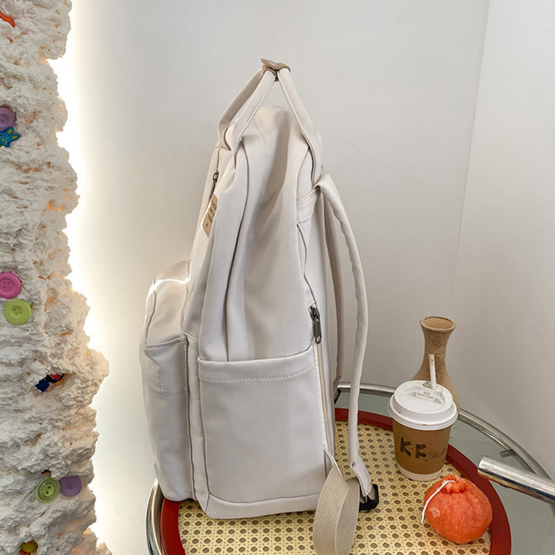 Backpack for Women Minimalist Plain Color Nylon Outdoor School Daypack