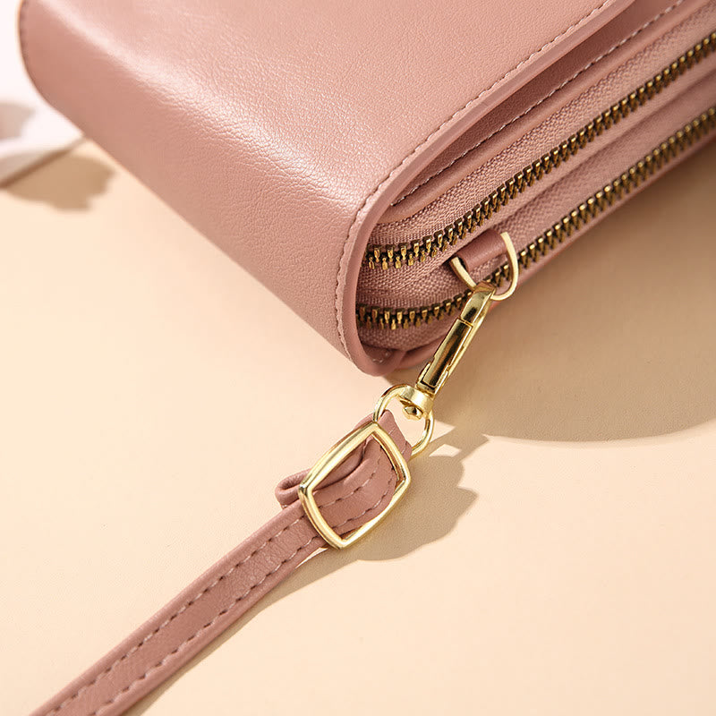Faux Leather Phone Purse Mini Crossbody Shoulder Bag Cell Phone Pouch