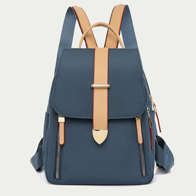Nylon Backpack For Women Solid Color Large Capacity Leisure Bag