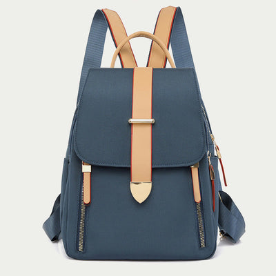 Nylon Backpack For Women Solid Color Large Capacity Leisure Bag