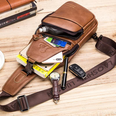 Men's Sling Bag Chest Shoulder Backpack Anti Theft Cross Body Purse
