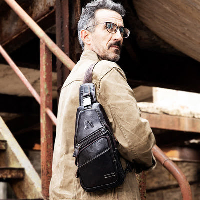 Men's Sling Bag Chest Shoulder Backpack Anti Theft Cross Body Purse