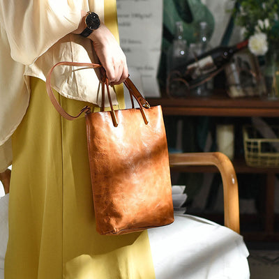 Handmade Crossbody Bag For Women Retro Simple Texture Shouder Bag