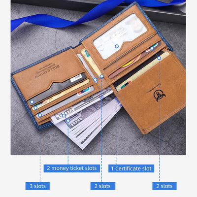 Leather Wallet for Men Slim Bifold Leather Wallet with RFID Blocking