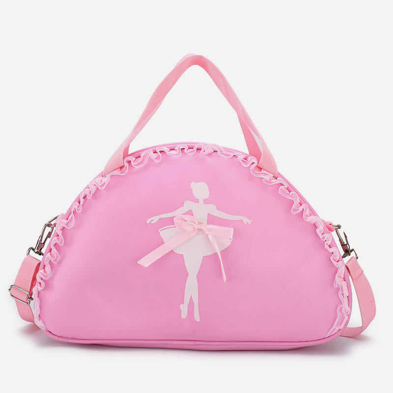 Girls Crossbody Bag Handbag Ballerina Pattern Nylon Dance Bag
