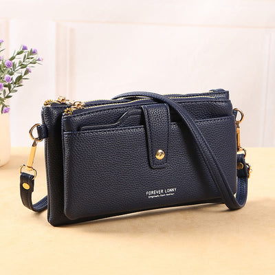 Double Compartment Phone Bag For Women Multifunctional Leather Crossbody Bag