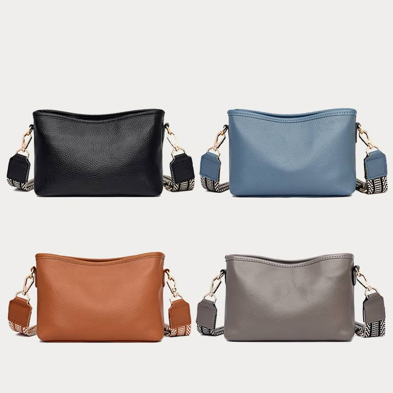 Crossbody Bag For Women Solid Color Lychee Pattern Leather Bag