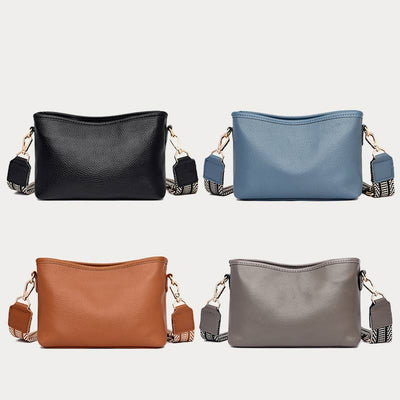 Crossbody Bag For Women Solid Color Lychee Pattern Leather Bag