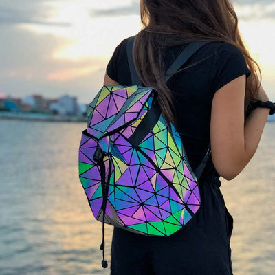 Geometric Luminous Backpack Reflective Bag