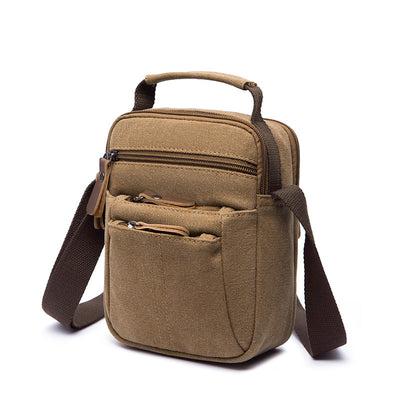 Vintage Multi-Carry Small Canvas Cross Body Purse Casual Shoulder Bag for Men