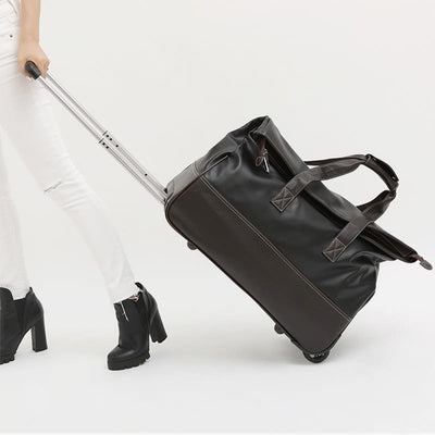 Women Men Portable Travel Bag Large Leather Duffle Bag