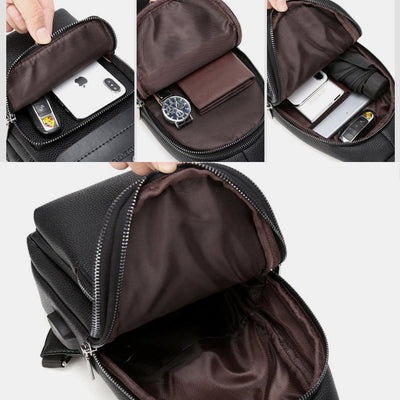 Multipurpose Sling Bag Waterproof Soft Crossbody Backpack with USB Charger Port