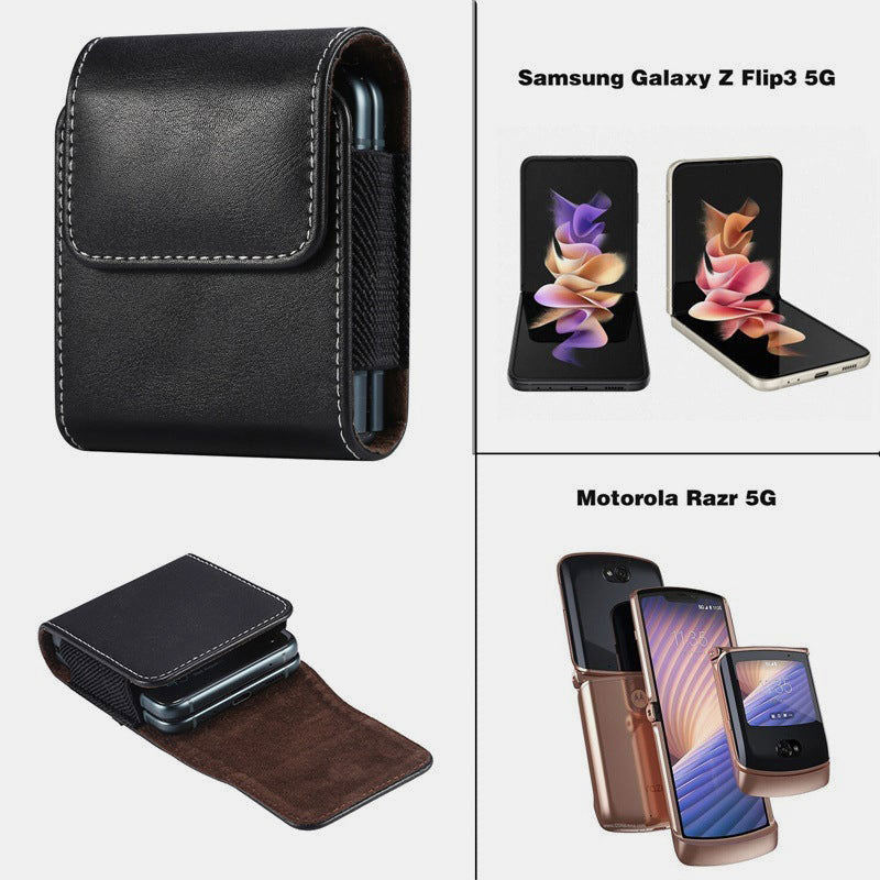 Mini PU Waist Bag EDC Pouch for Samsung Z Flip 3 Moto Razr