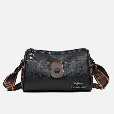 Retro Lady Underarm Bag Wide Strap Simple Women Crossbody Bag