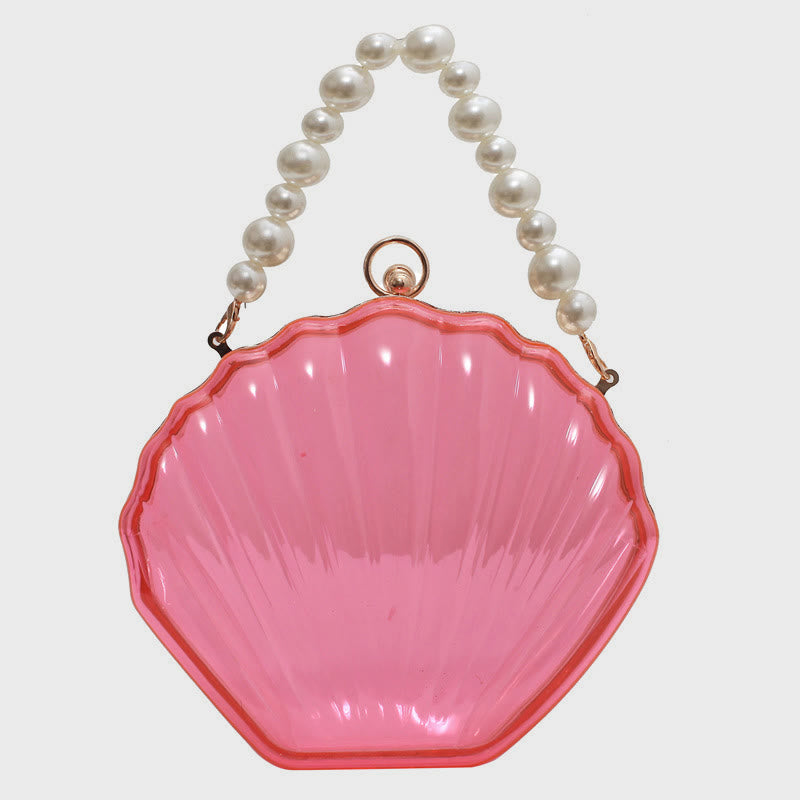 Crossbody Bag For Women Clip Pearl Chain Transparent Bag
