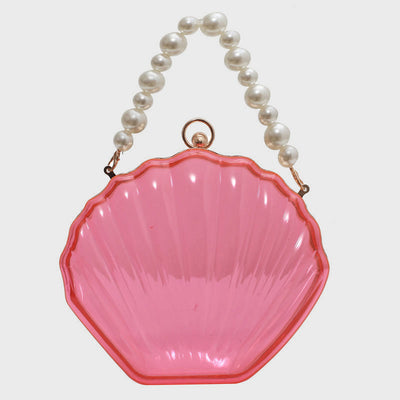 Crossbody Bag For Women Clip Pearl Chain Transparent Bag