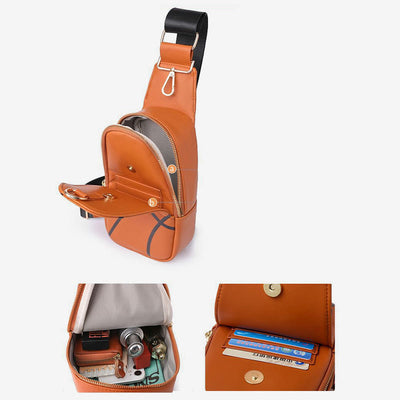 Sling Bag For Women Outing Sports Printing Leather Crossbody Bag