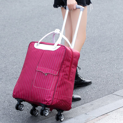 Women Pull Rod Travel Bag Large Capacity Backpack With Wheels