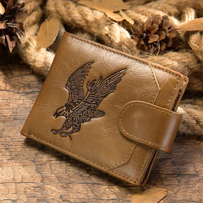 Men's Genuine Leather Wallet Large Capacity Bifold Credit Card Holder