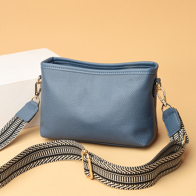 Crossbody Bag For Women Solid Color Lychee Pattern Leather Bag