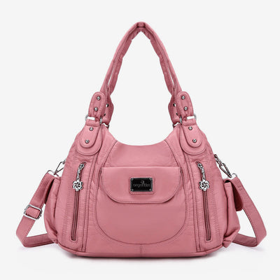 Leopard Pattern Handbag For Women Faux Leather Tote Satchel