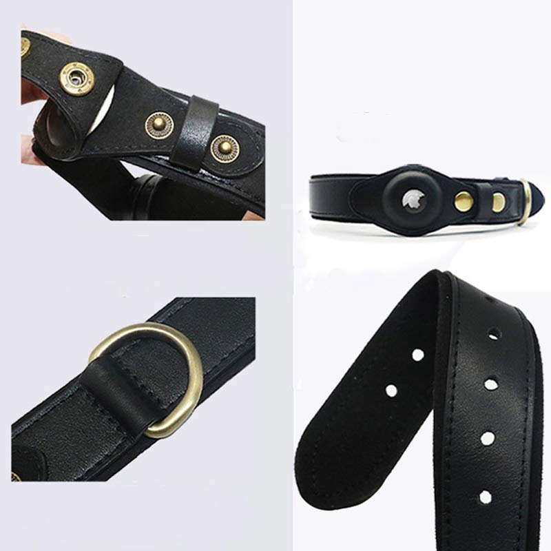 Airtag Leather Pet Collar Airtag Holder