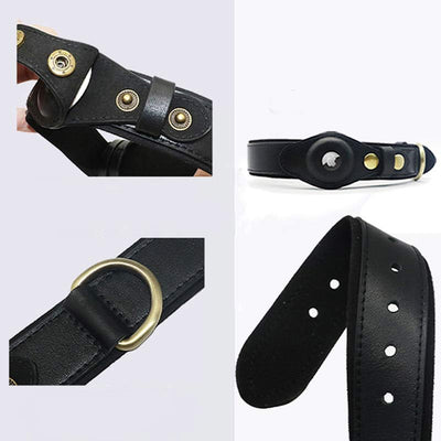 Airtag Leather Pet Collar Airtag Holder