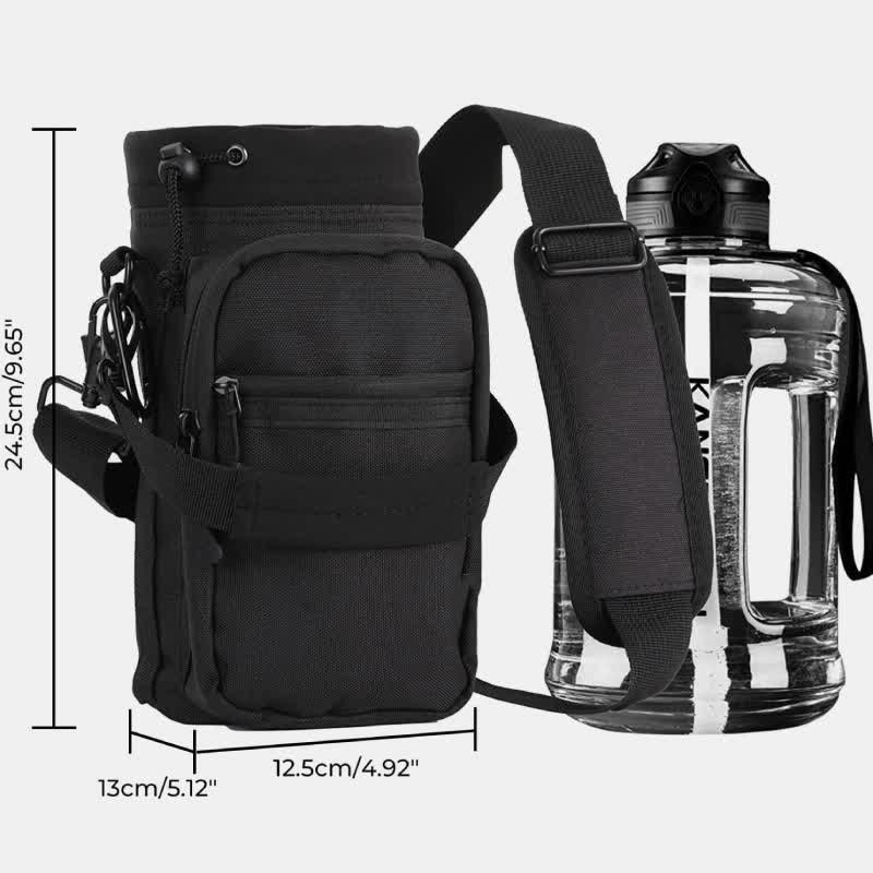 Water Bottle Carrier Bottle Pouch Holder with Adjustable Shoulder Hand Strap