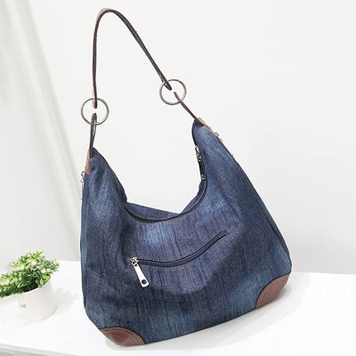 Multifunctional Classic Denim Tote Hobo Shoulder Crossbody Bag