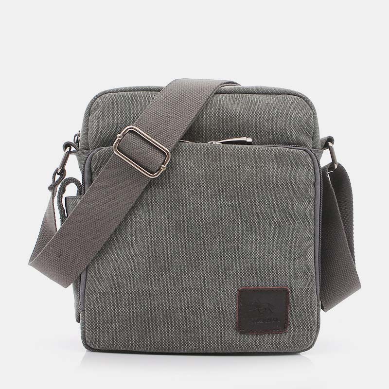 Vintage Canvas Mini Crossbody Shoulder Bag Men Small Purses with Multi-Slot