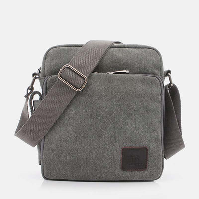Vintage Canvas Mini Crossbody Shoulder Bag Men Small Purses with Multi-Slot
