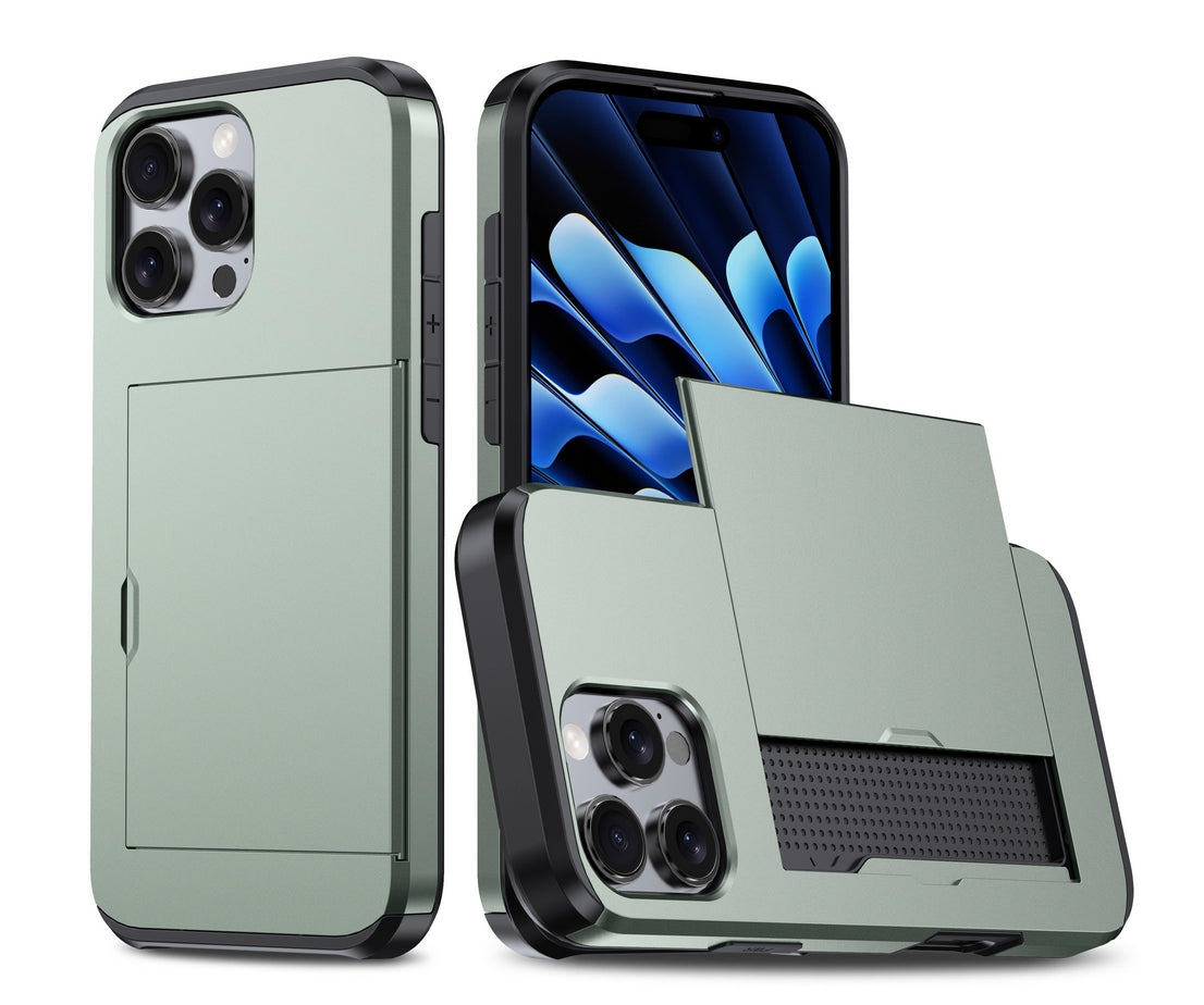 Iphone Slide Card Phone Case 2 In 1 Anti Fall Wallet Case for iPhone 14/15/16
