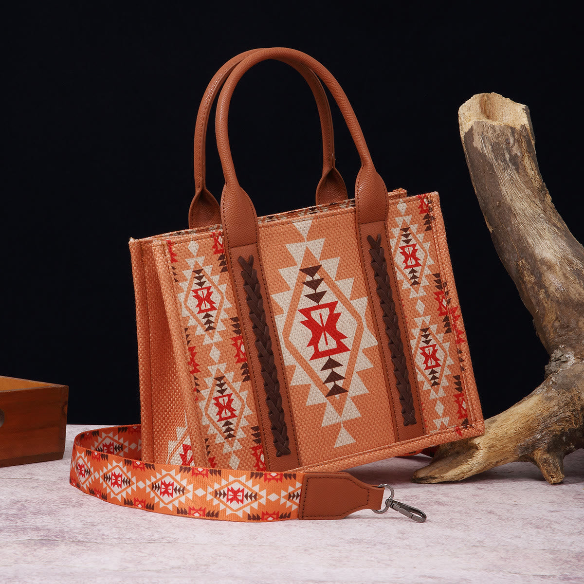 Vintage Linen Cotton Handbag For Women Bohemian Crossbody Tote