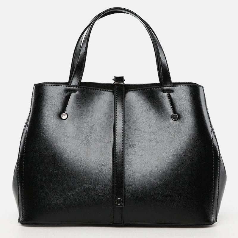 Minimalist Tote Pure Color Leather Crossbody Handbag For Women