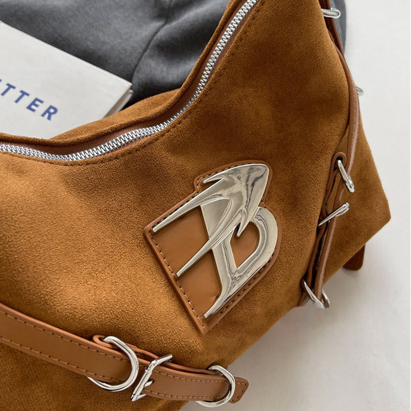 Retro Underarm Bag For Women Adjustable Strap Crossbody Leather Bag