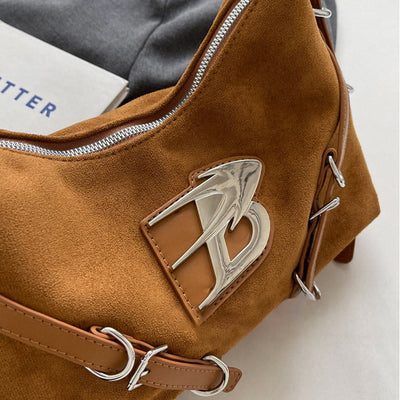 Retro Underarm Bag For Women Adjustable Strap Crossbody Leather Bag